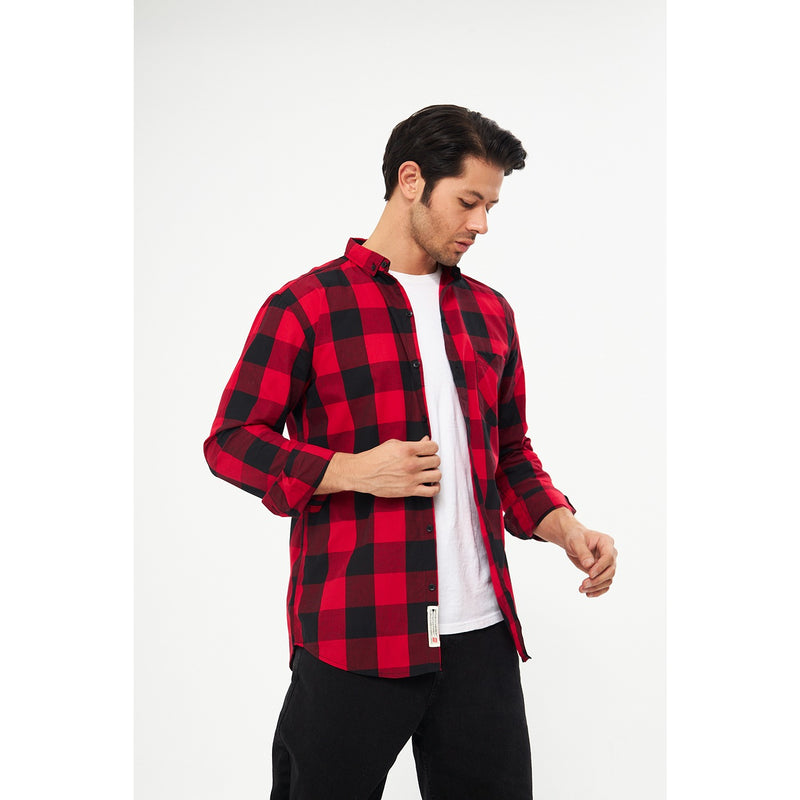 Red Broad Check Casual Shirt | Montivo Pakistan