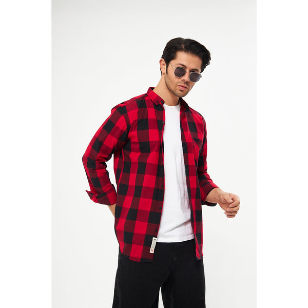 Red Broad Check Casual Shirt | Montivo Pakistan