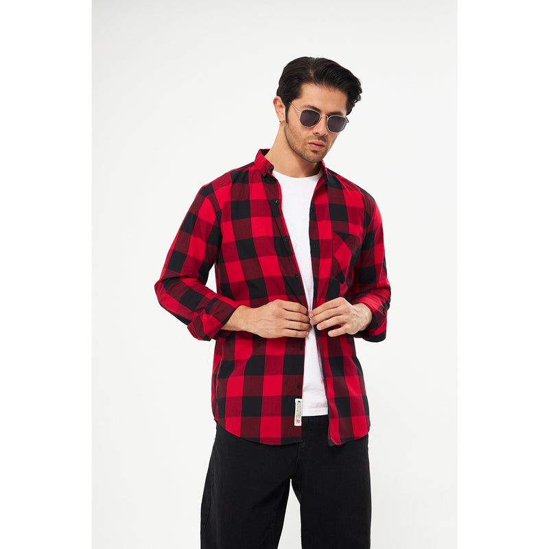 Red Broad Check Casual Shirt | Montivo Pakistan
