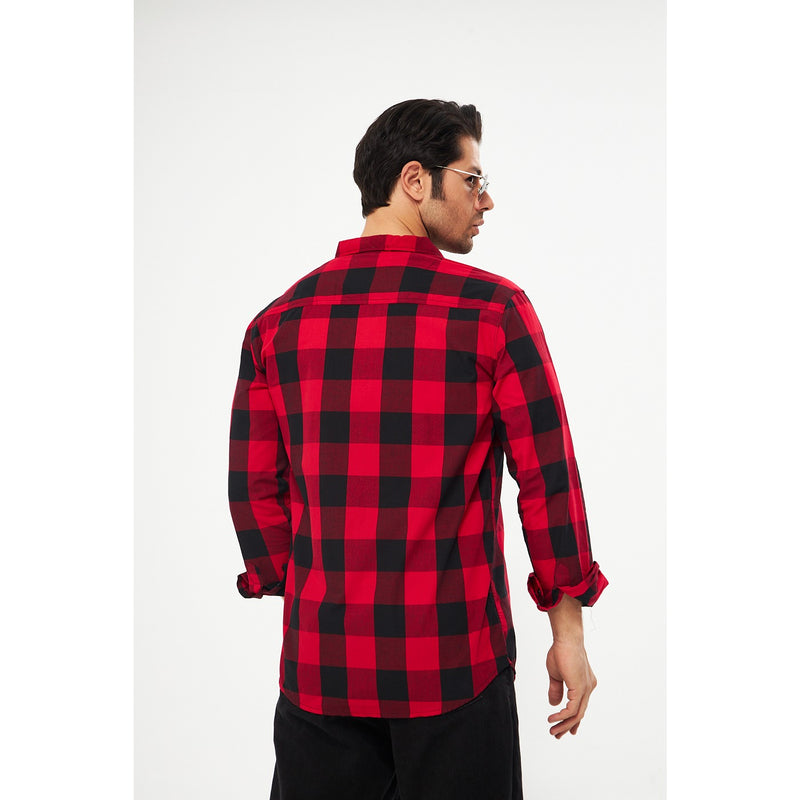 Red Broad Check Casual Shirt | Montivo Pakistan