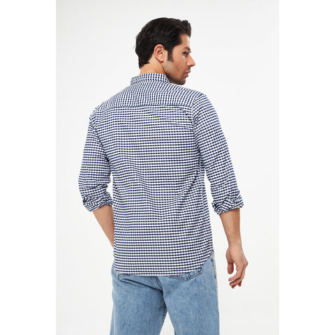 Navy Ghingham Check Casual Shirt | Montivo Pakistan