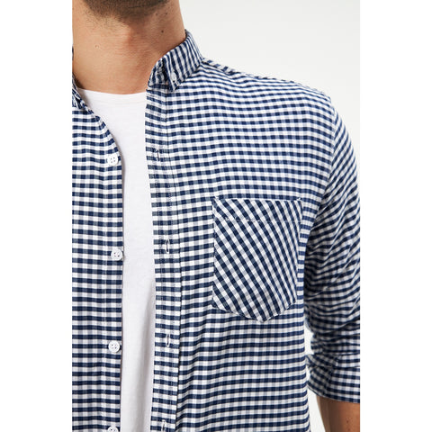 Navy Ghingham Check Casual Shirt | Montivo Pakistan