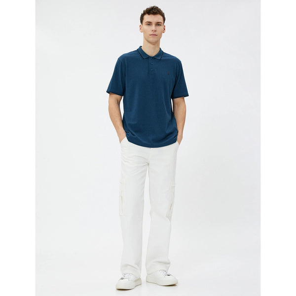 Teal Blue Pique Collar Tipping Polo | Montivo Pakistan