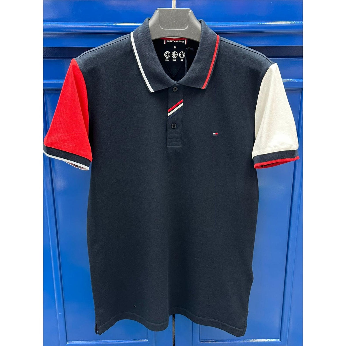 TMY HLFG Blue Colour Block Polo | Montivo Pakistan