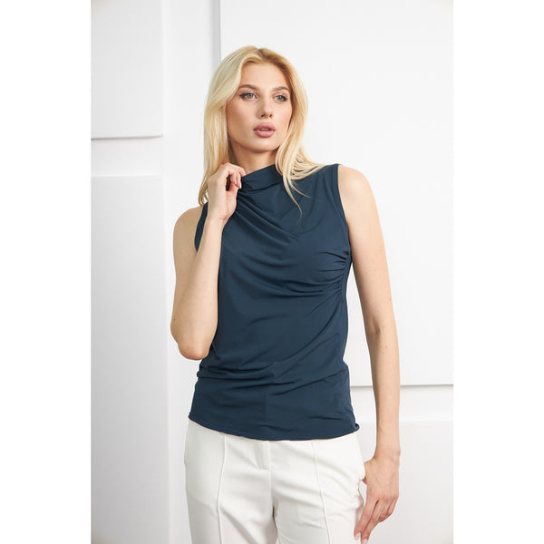 Blue Neck Pleated Top | Montivo Pakistan