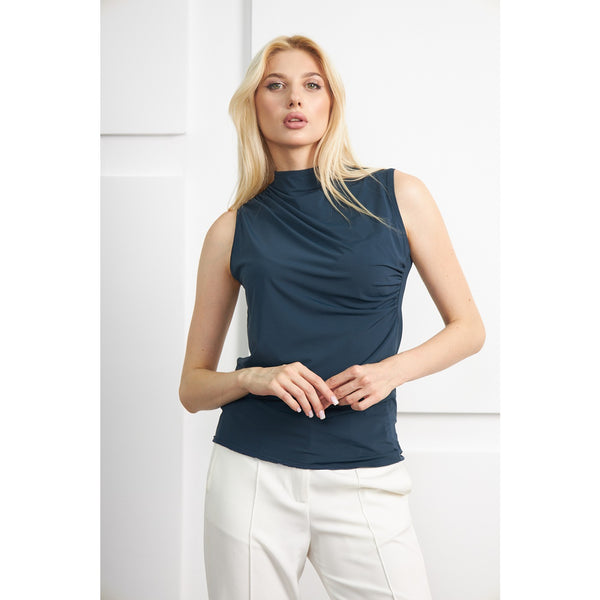 Blue Neck Pleated Top | Montivo Pakistan