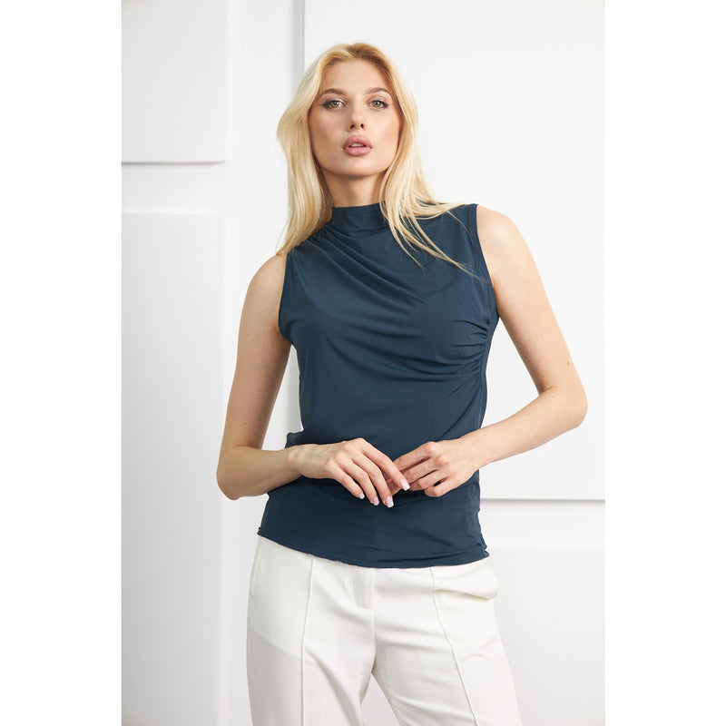 Blue Neck Pleated Top | Montivo Pakistan