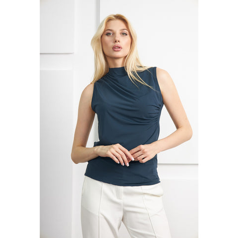 Blue Neck Pleated Top | Montivo Pakistan