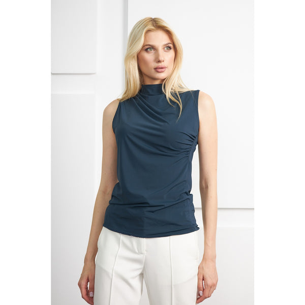 Blue Neck Pleated Top | Montivo Pakistan