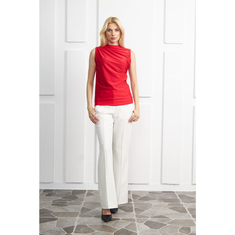 Red Neck Pleated Top | Montivo Pakistan