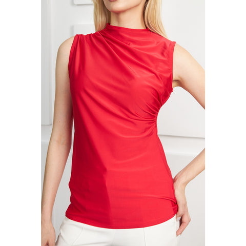 Red Neck Pleated Top | Montivo Pakistan