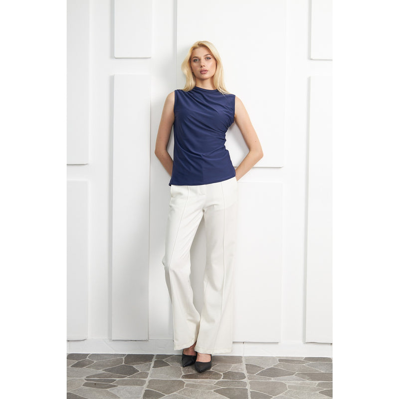 Violet Neck Pleated Top | Montivo Pakistan