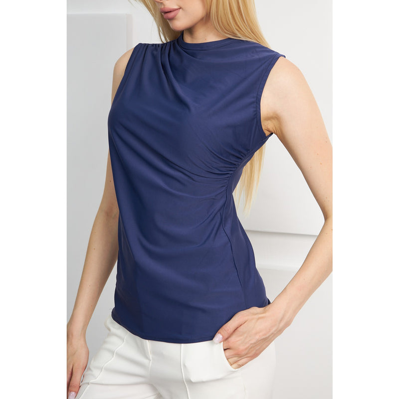 Violet Neck Pleated Top | Montivo Pakistan