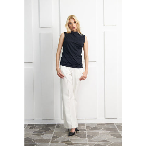 Black Neck Pleated Top | Montivo Pakistan