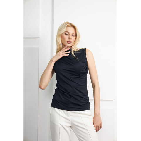 Black Neck Pleated Top | Montivo Pakistan