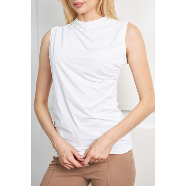 White Neck Pleated Top | Montivo Pakistan