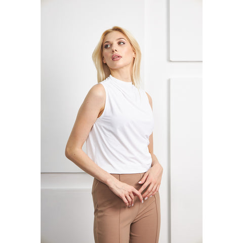 White Neck Pleated Top | Montivo Pakistan