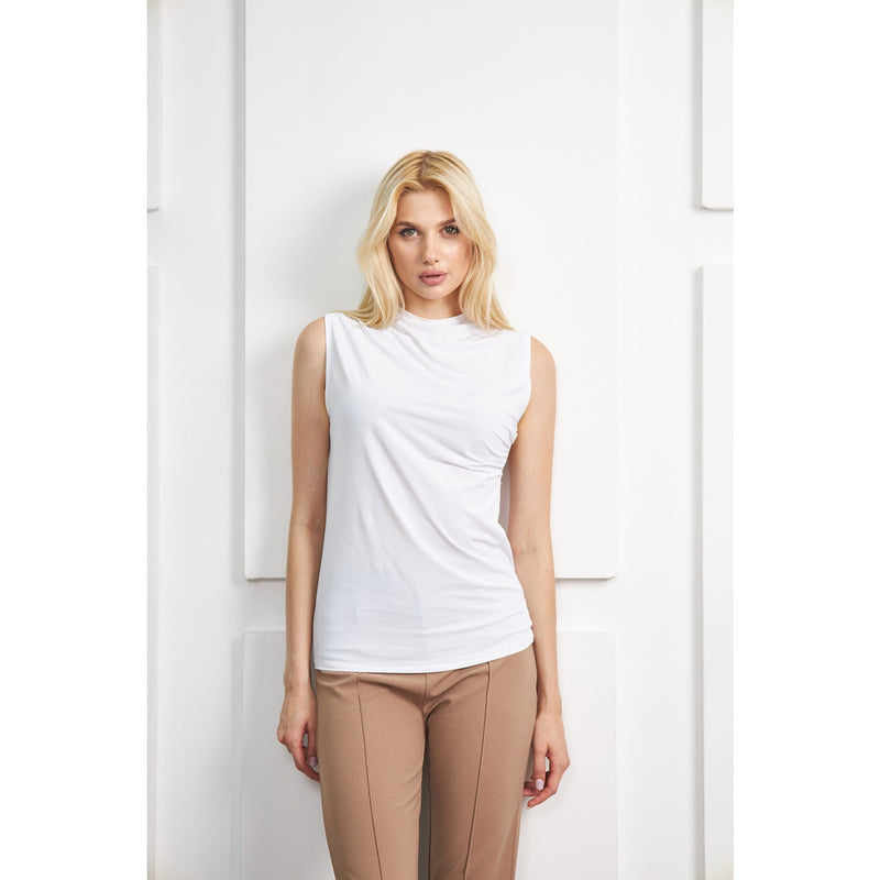 White Neck Pleated Top | Montivo Pakistan