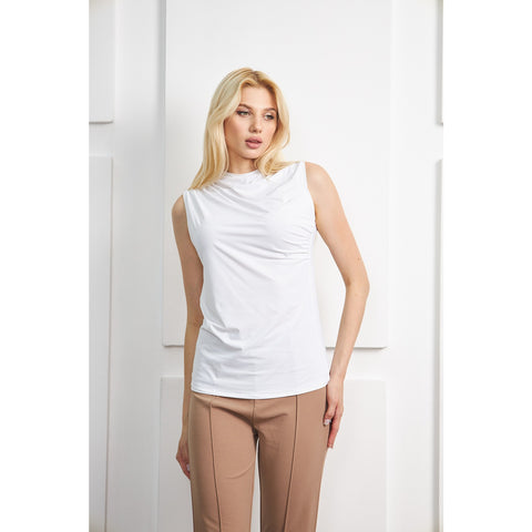 White Neck Pleated Top | Montivo Pakistan