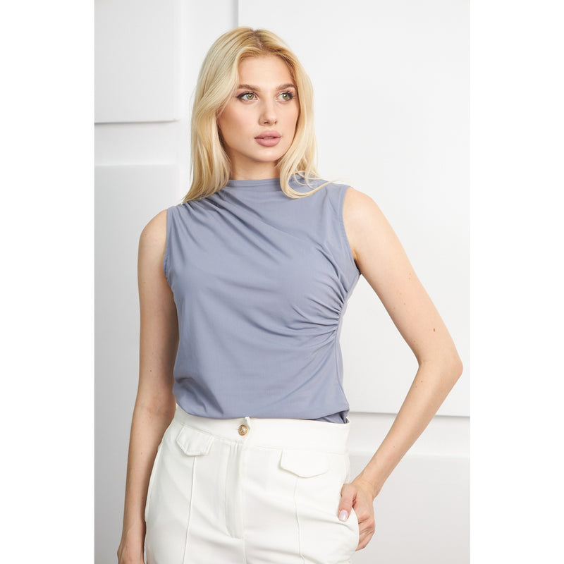 Grey Neck Pleated Top | Montivo Pakistan