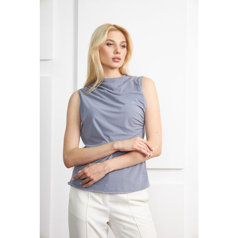 Grey Neck Pleated Top | Montivo Pakistan