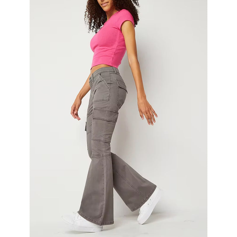 Arzna Flared Cargo Grey Pants | Montivo Pakistan