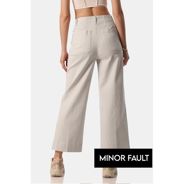 (Minor Fault) Grey Twill Wide Leg Jeans | Montivo Pakistan