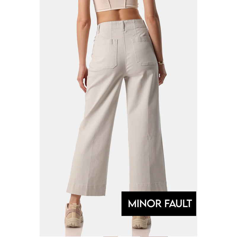 (Minor Fault) Grey Twill Wide Leg Jeans | Montivo Pakistan