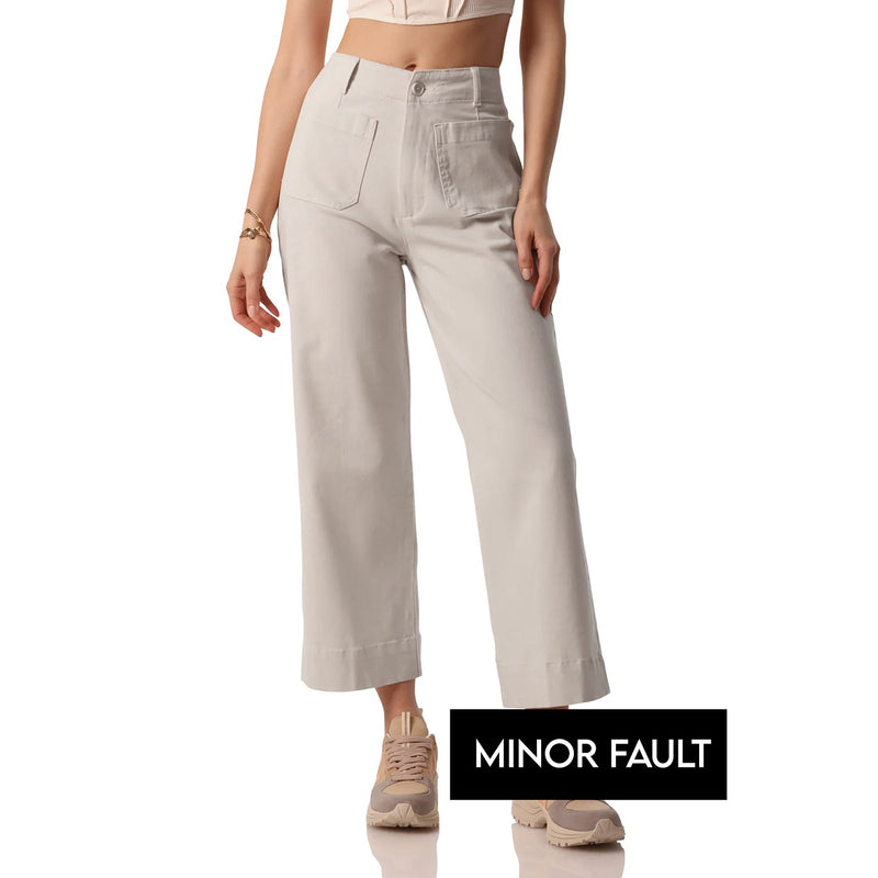 (Minor Fault) Grey Twill Wide Leg Jeans | Montivo Pakistan