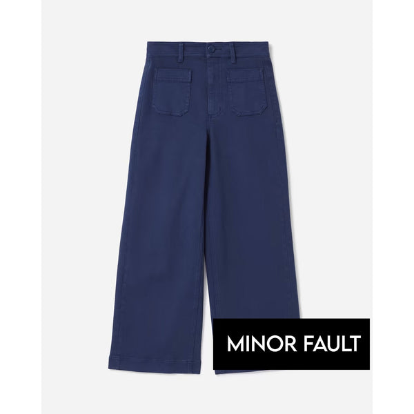 (Minor Fault) Blue Twill Wide Leg Jeans | Montivo Pakistan