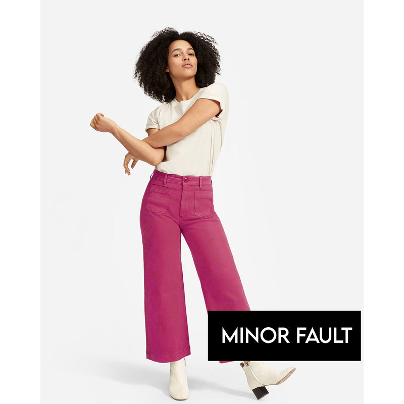 (Minor Fault) Magenta Twill Wide Leg Jeans | Montivo Pakistan