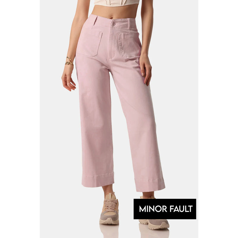 (Minor Fault) Blush Twill Wide Leg Jeans | Montivo Pakistan