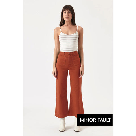(Minor Fault) Orange Twill Wide Leg Jeans | Montivo Pakistan