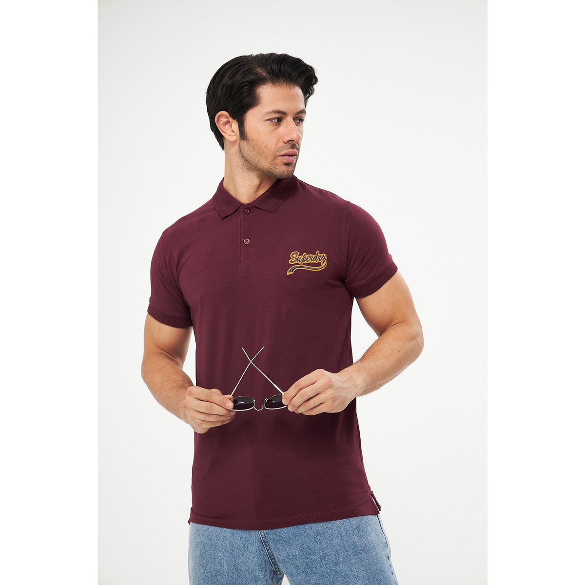 Burgundy Superdry Smart Fit Polo | Montivo Pakistan