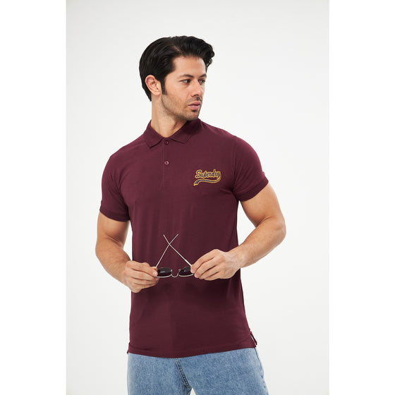 Burgundy Superdry Smart Fit Polo | Montivo Pakistan
