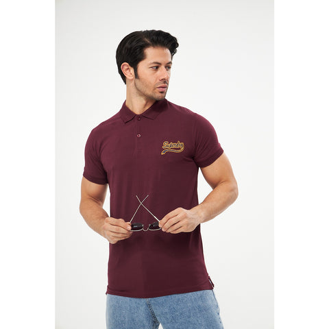 Burgundy Superdry Smart Fit Polo | Montivo Pakistan