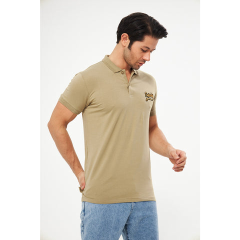 Beige Superdry Smart Fit Polo | Montivo Pakistan