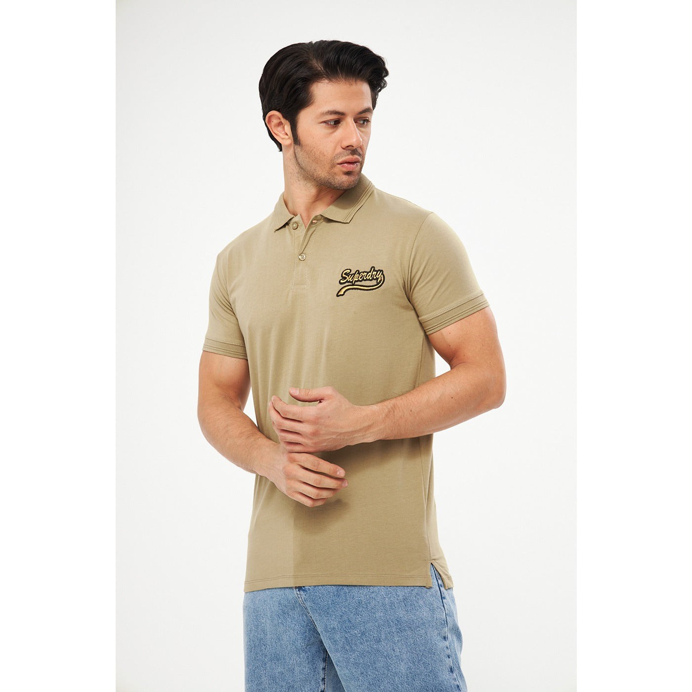 Beige Superdry Smart Fit Polo | Montivo Pakistan