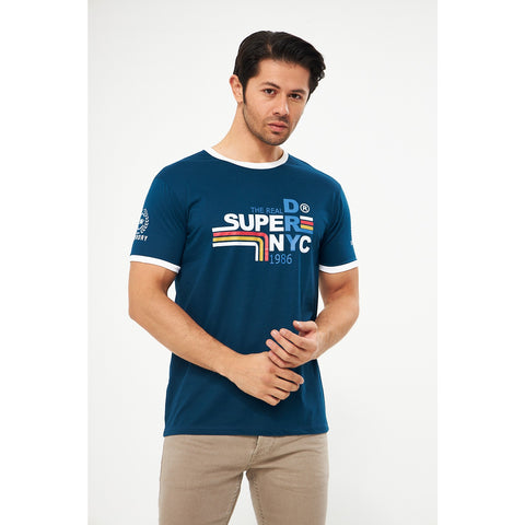 Teal Blue Superdry Smart Fit Tshirt | Montivo Pakistan