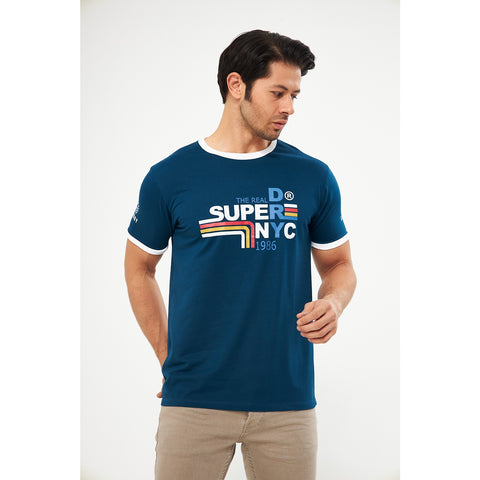 Teal Blue Superdry Smart Fit Tshirt | Montivo Pakistan