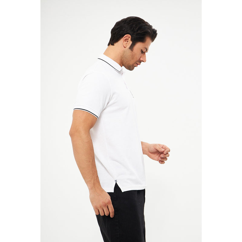 MD White Pique Tipping Polo | Montivo Pakistan