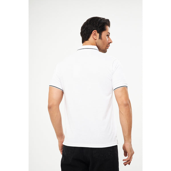 MD White Pique Tipping Polo | Montivo Pakistan