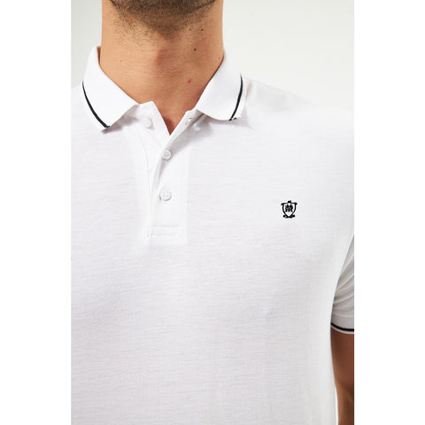 MD White Pique Tipping Polo | Montivo Pakistan