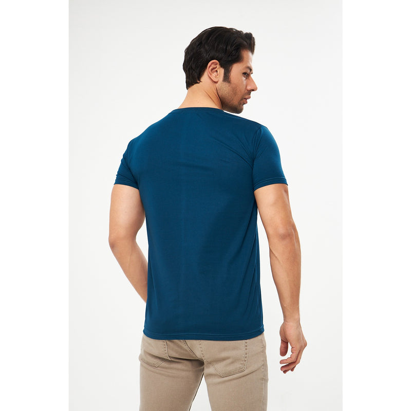 Teal Blue Scares Printed Tshirt | Montivo Pakistan