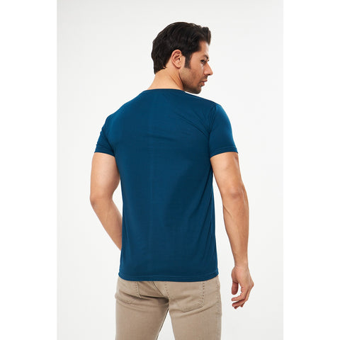 Teal Blue Scares Printed Tshirt | Montivo Pakistan