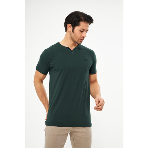 Green V-Neck Lycra HB Polo | Montivo Pakistan