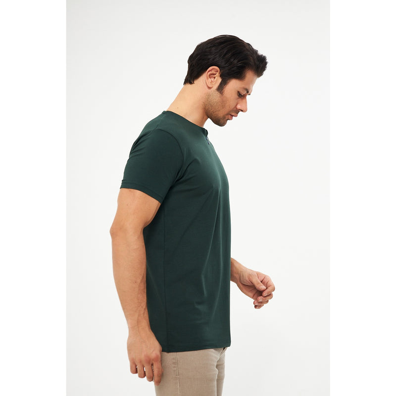Green V-Neck Lycra HB Polo | Montivo Pakistan