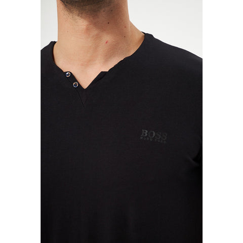 Black V-Neck Lycra HB Polo | Montivo Pakistan