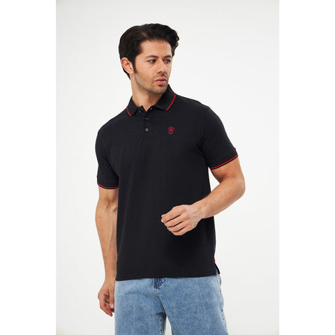 MD Black Pique Tipping Polo | Montivo Pakistan