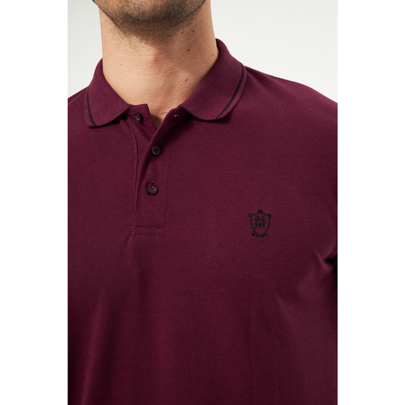 MD Burgundy Pique Tipping Polo | Montivo Pakistan
